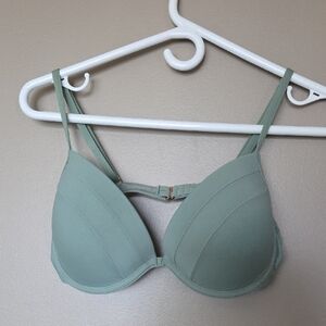 la Vie en Rose Aqua Sage Green Underwire Swim Top with Adjustable Straps Size M